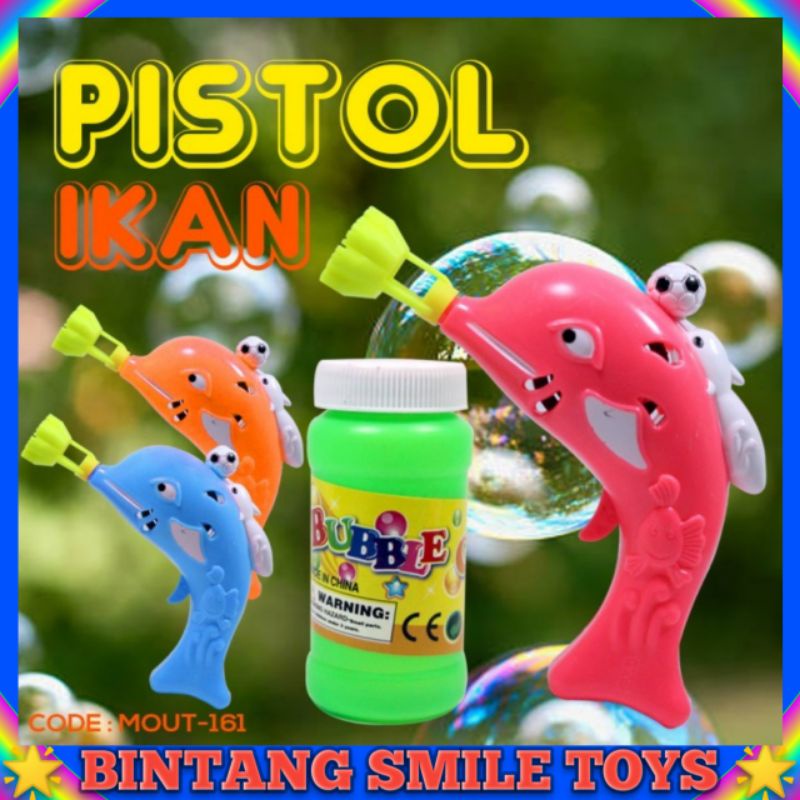 MAINAN ANAK TEMBAKAN PISTOL BUBBLE GUN GELEMBUNG BALON IKAN PROMO TERMURAH COD AJC