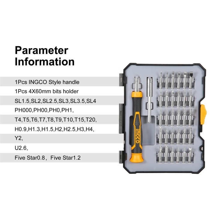 Obeng Presisi set 32Pcs Precision Screwdriver Set INGCO HKSDB0348