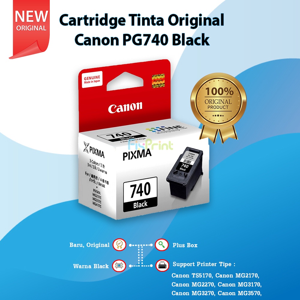 Cartridge Tinta Canon PG740 PG 740 Black Printer TS5170 MG2170 MG2270 MG3170 MG3270 MG3570 MG3670