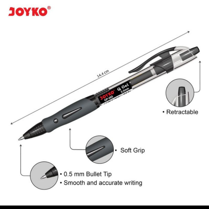 

12 pc / 1 lusin Pen Gel mekanik / cetek Joyko Q Gel GP - 265
