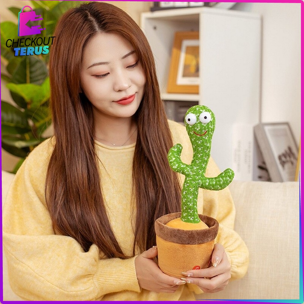 CT M179 Mainan Kaktus Bergoyang dan bisa Bicara Maenan Boneka Kaktus Goyang Dancing Cactus Kaktus Joget