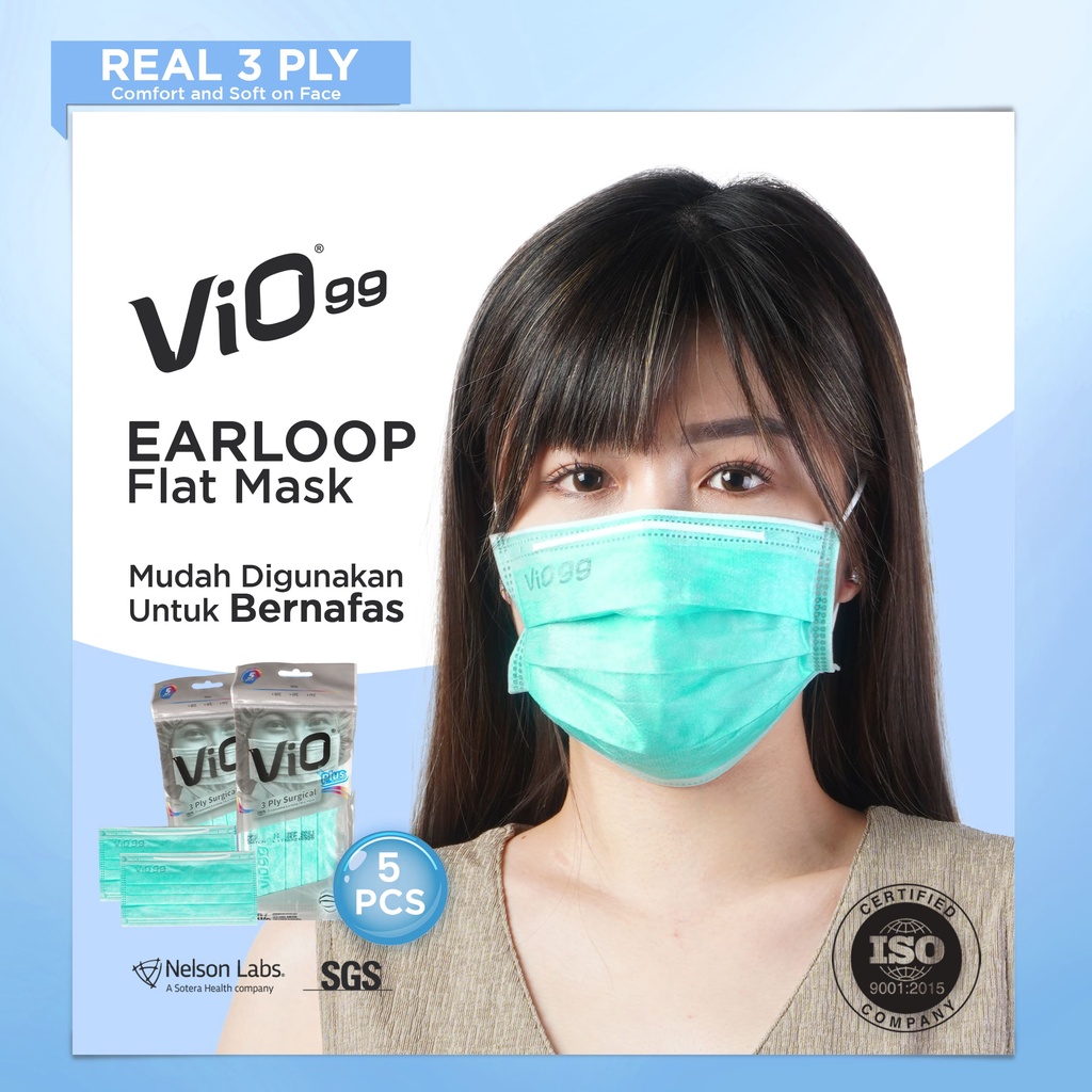 Vio - Mask '5S 3 Ply Earloop Masker Medis bfe, vfe dan pfe 99%