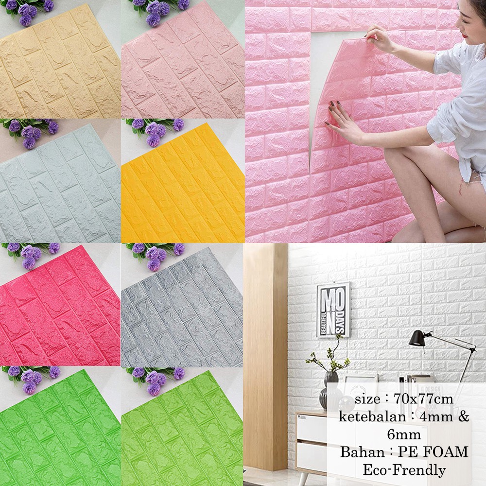 WALLPAPER BATU BATA 3D FOAM PANEL WALLFOAM 70X77 CM·HIGH QUALITY STIKER DINDING KERTAS DINDING BATA-8