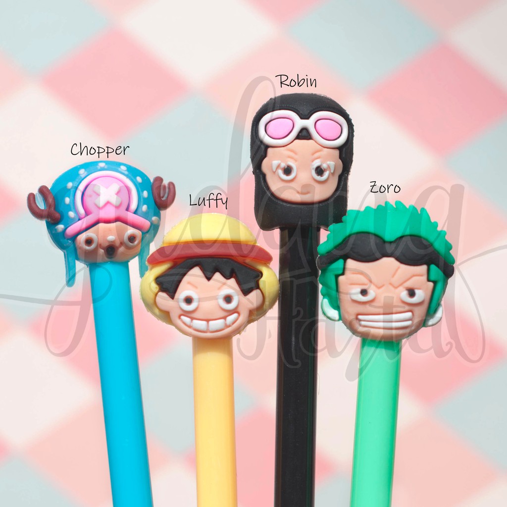 Pulpen Gel One Piece Luffy Zoro Chopper Robin Pena Lucu Bolpen Pen Unik GH 307170