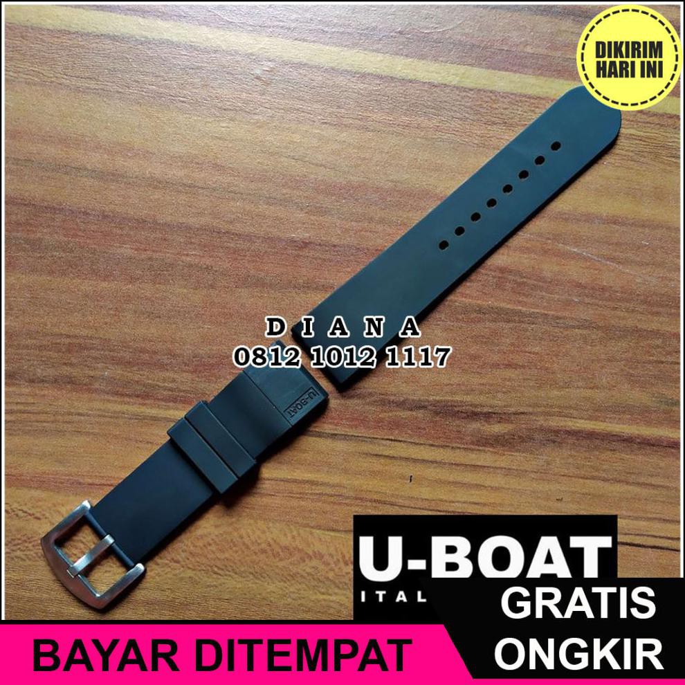 (BAYAR DITEMPAT) OE5429 STRAP TALI JAM TANGAN UBOAT STRAP U BOAT STRAP U-BOAT RUBBER 24MM