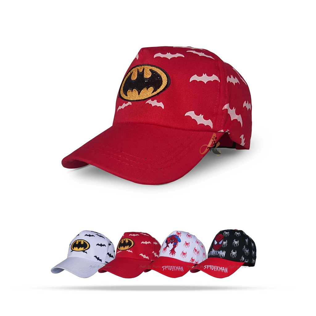 Topi Anak Kombinasi Bordir Dan Sablon Super Hro 003 / Topi Anak Hero