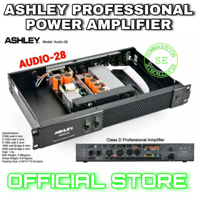 power amplifier 2 channel original ashley audio 28 class d