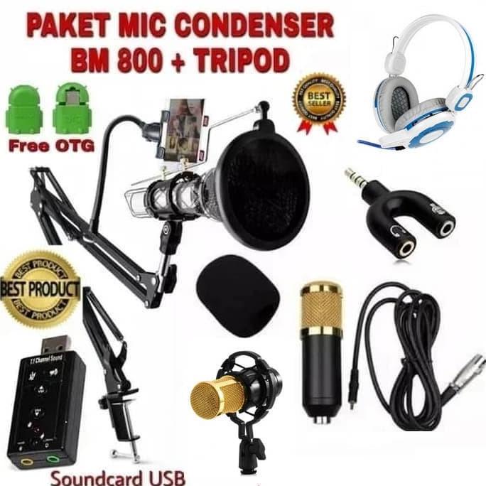 PAKET SMULE ARM STAND TERBAIK ORIGINAL REMAX MIC CONDENSER BM800 ==
