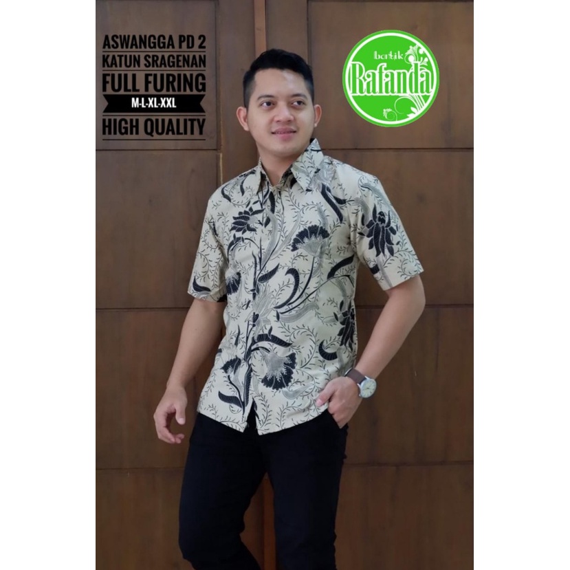 Aswangga 2 Kemeja Batik Pria Lengan Pendek Full Furing by Rafanda