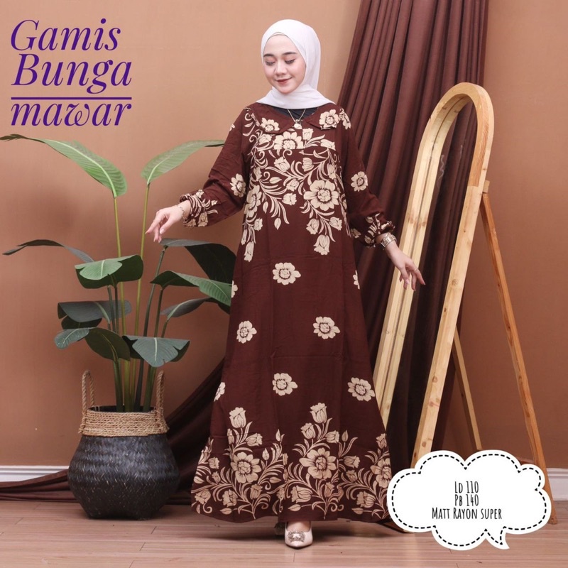 Gamis cabutan bunga mawar