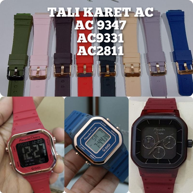Tali jam tangan karet buat Alexandre christie AC 9347/9331/2811