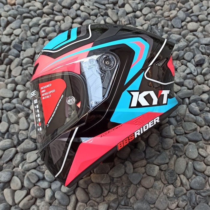 Helm KYT TT Course Overtech Black Pink