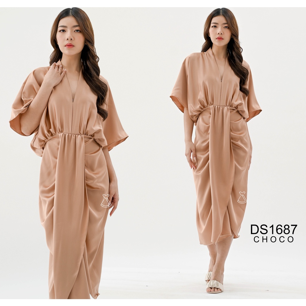 SEOLA - DS1687 -  Dress Midi Silk Party