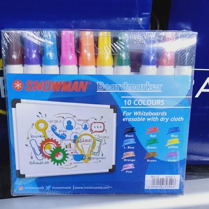 

Office & Stationery | Alat Tulis | Spidol Snowman Whiteboard Warna Warni Isi 10 Pcs | Best Seller