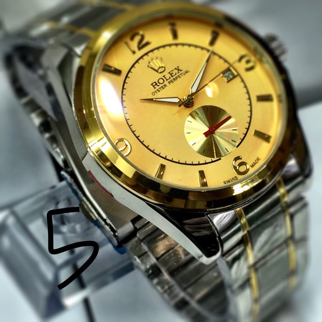 Jam Tangan Pria Anti Air Cuci Tangan Ciprat-ciprat - Rolex Big Chain Chrono Detik Bawah Otomatis