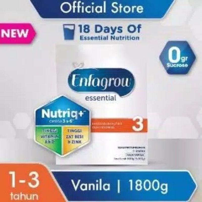 Enfagrow Essential 1800gr Tahap 3 / 4 Vanila 1800 g