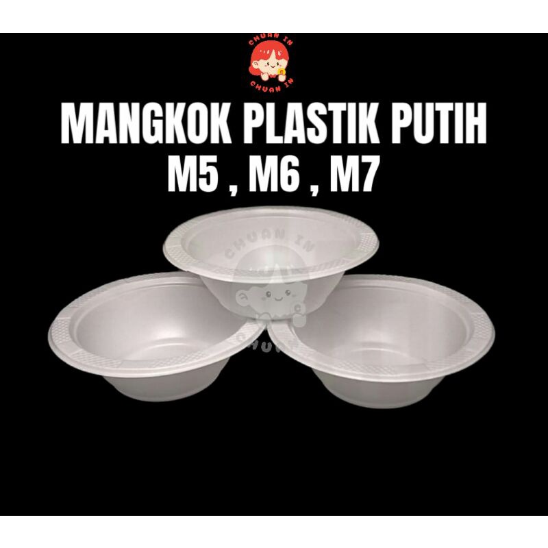 Jual Mangkok Plastik Putih Susu Ukuran M5 Mangkok Kecil Small [eceran