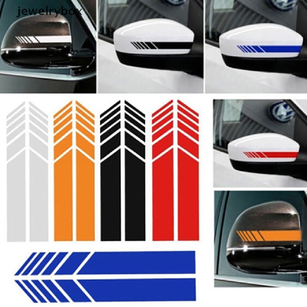 2pcs Stiker Kaca Spion Samping Mobil Motif Garis