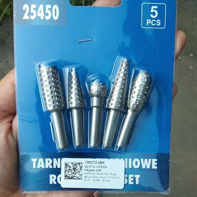 [best Quality] Mata Bor Kayu Wood Bits Steel 1/4 Inch 5pcs