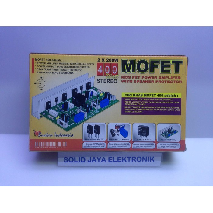 KIT POWER MOFET 400W STEREO TRANSISTOR FINAL ASLI 2X200 WATT 400 W PLUS PROTEKTOR BELL BGR ORIGINAL