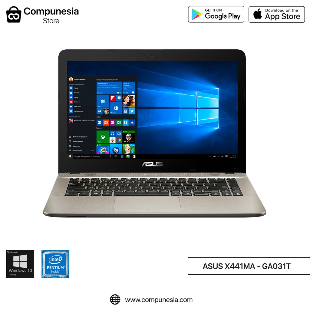 Asus Vivobook X441MA-GA031T GA032T | Intel N4020 RAM 4GB 1TB HDD DVD 14" HD W10