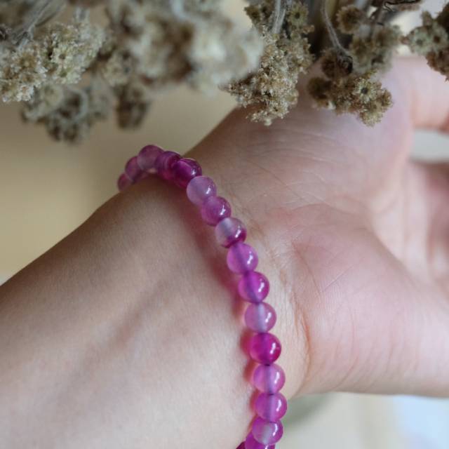 Gelang Dewasa Pink Botswana - Adjustable [4208]