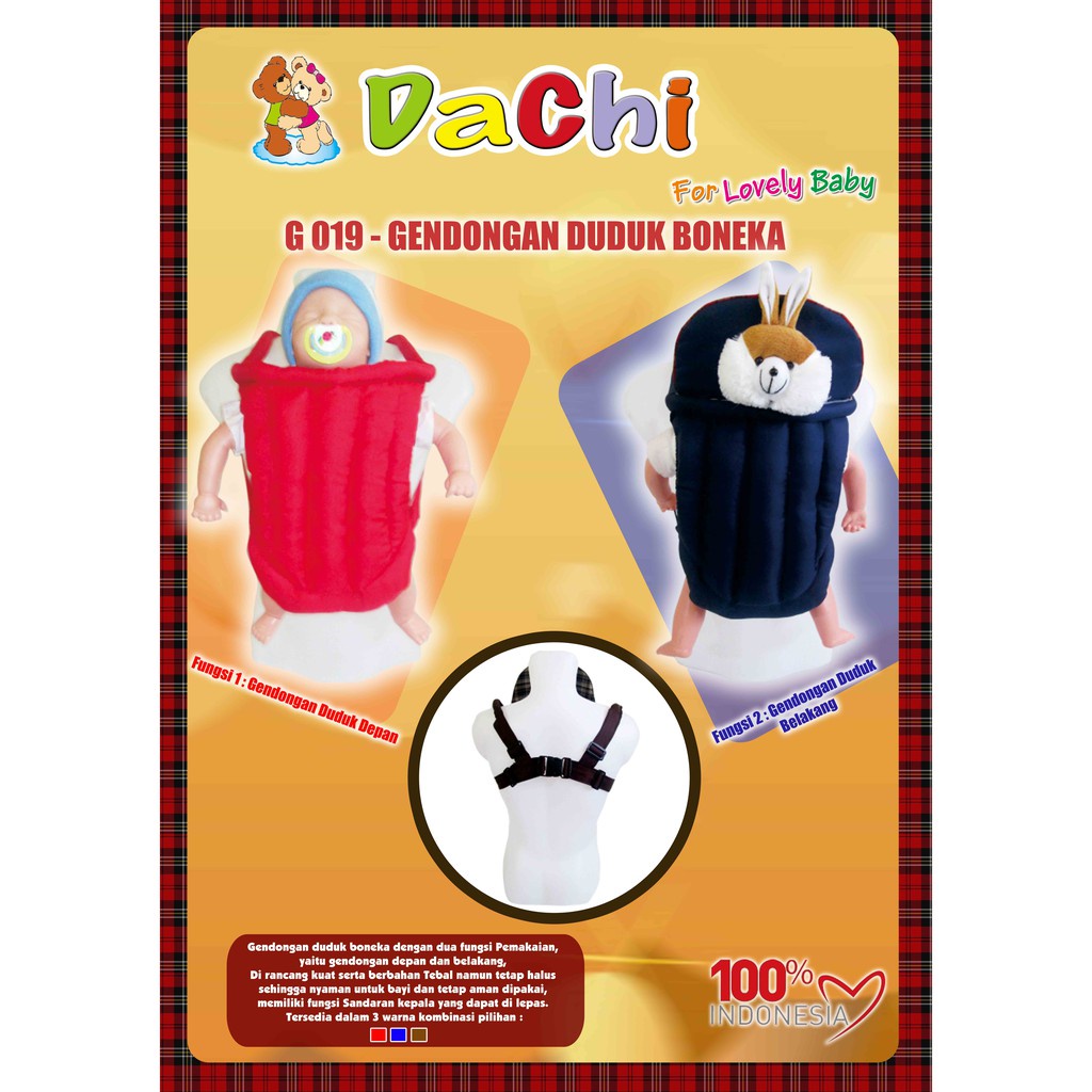 Gendongan Bayi Dachi murah / Gendongan Depan Duduk Boneka Dachi Termurah - G019