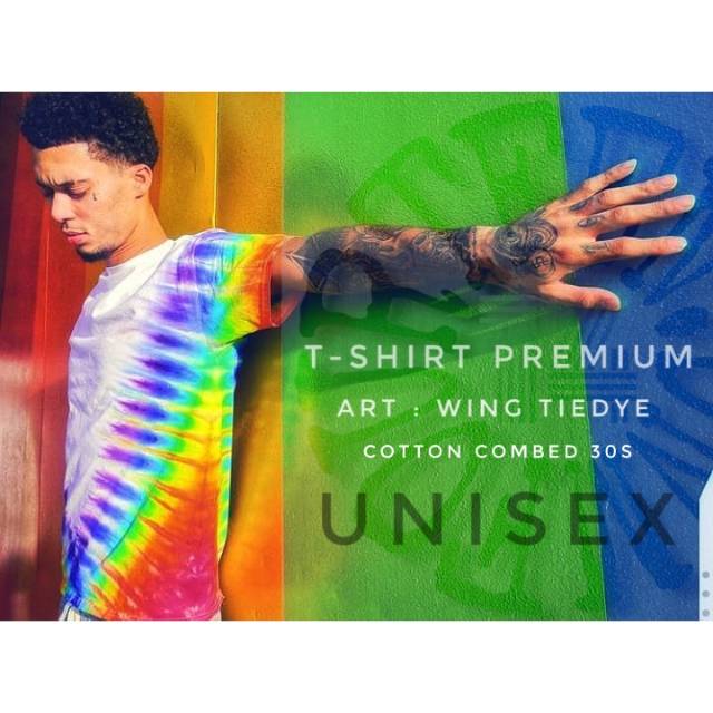 Kaos polos wash wing tiedye