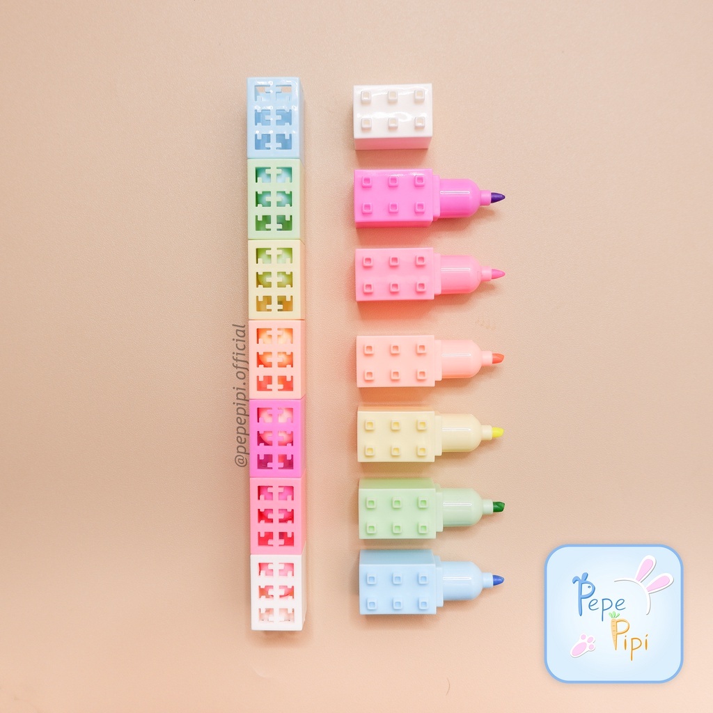 

Highlighter 3D Tumpuk Lego Spidol Marker Textlighter Textliner Balok