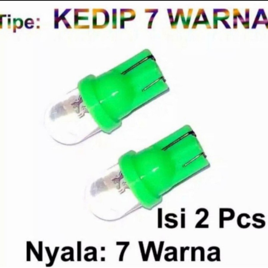 Lampu Sein Sen T10 Kedip 7 Warna Sepasang / Lampu Sen Senja Stop Colok 7 Warna 2pcs PNP Untuk Semua Motor