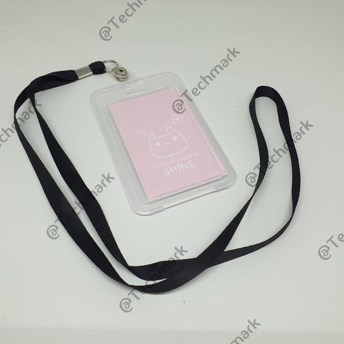 TP063 Gantungan Kartu Akses Kartu Kerja Tali Kartu Nama ID Card Holder - Hitam