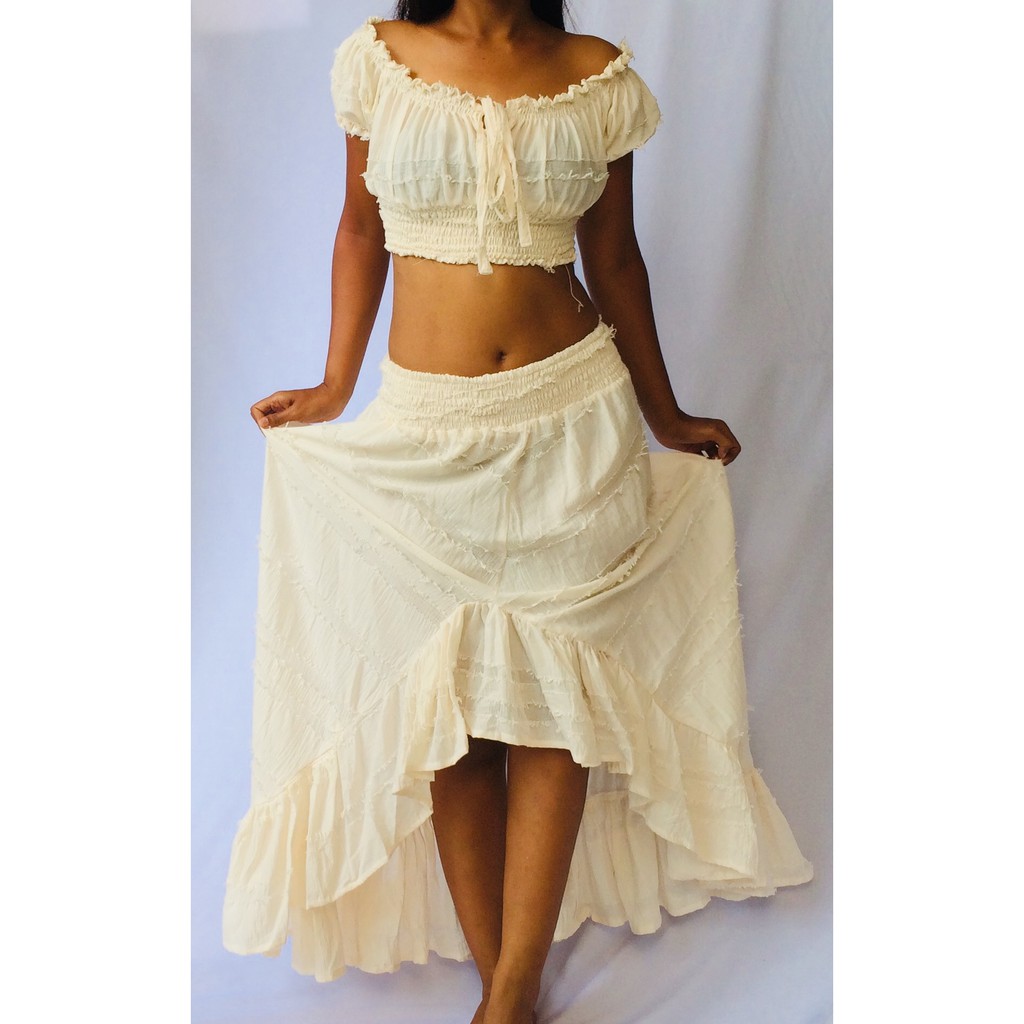 lotus crop top and skirt boho freespirit summer latin set