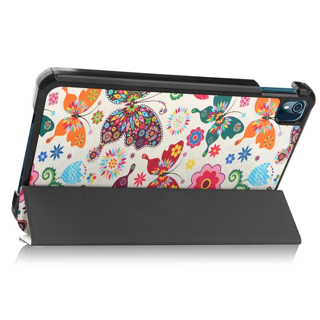 Casing Untuk Nokia T10 (2022) 8.0 &quot;T 10tablet Protection Case Fashion Pola Dicat Tiga Lipat Custer Flip Stand Kulit Cover