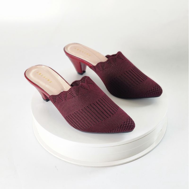 Arlaine - Yurika Sepatu Rajut Wanita / Heels Wanita Import / Heels Selop / Heels 5cm