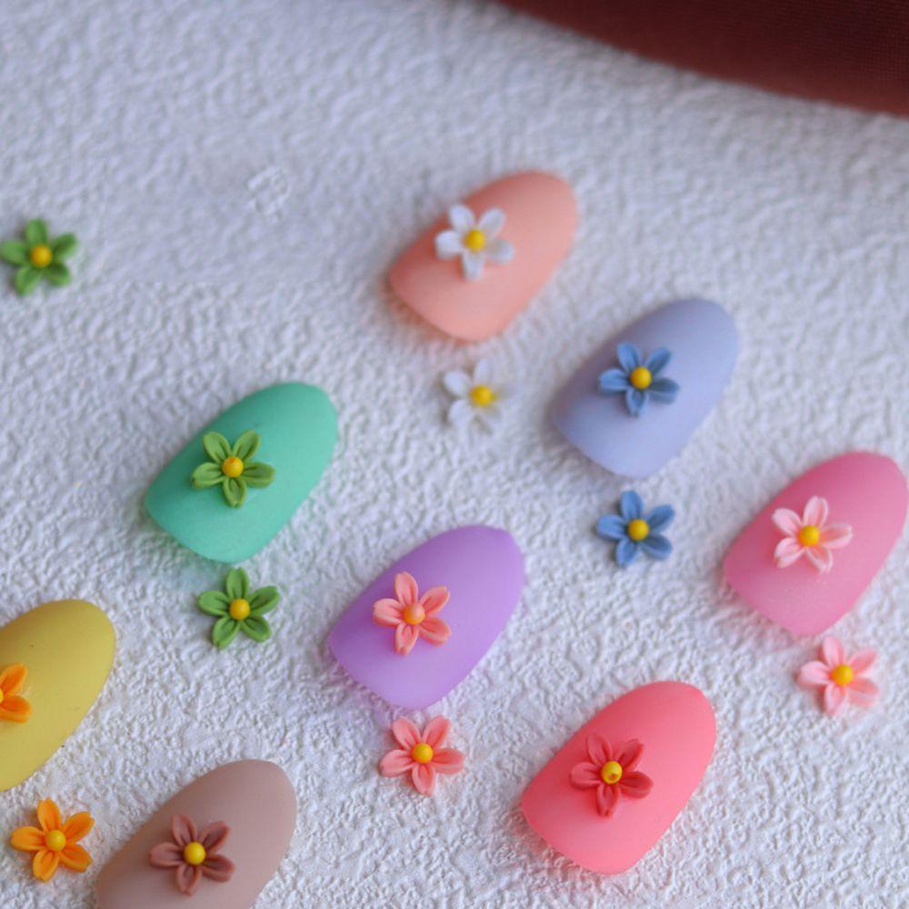 AUGUSTINA Agustinina Bunga Nail Art Perhiasan Warna-Warni Manicure Charm DIY Aksesoris Nail Art