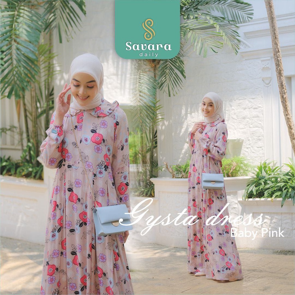 Gysta Dress Ori Savara Daily Bahan Rayon Dior