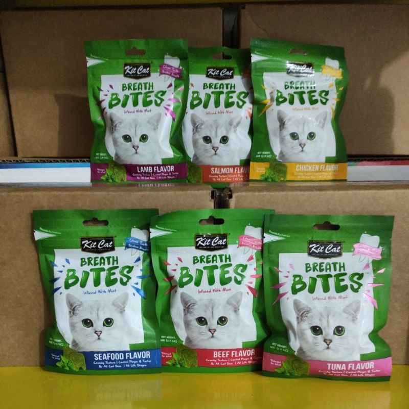 snack kucing kitcat breath bites pembersih gigi kucing 60gr