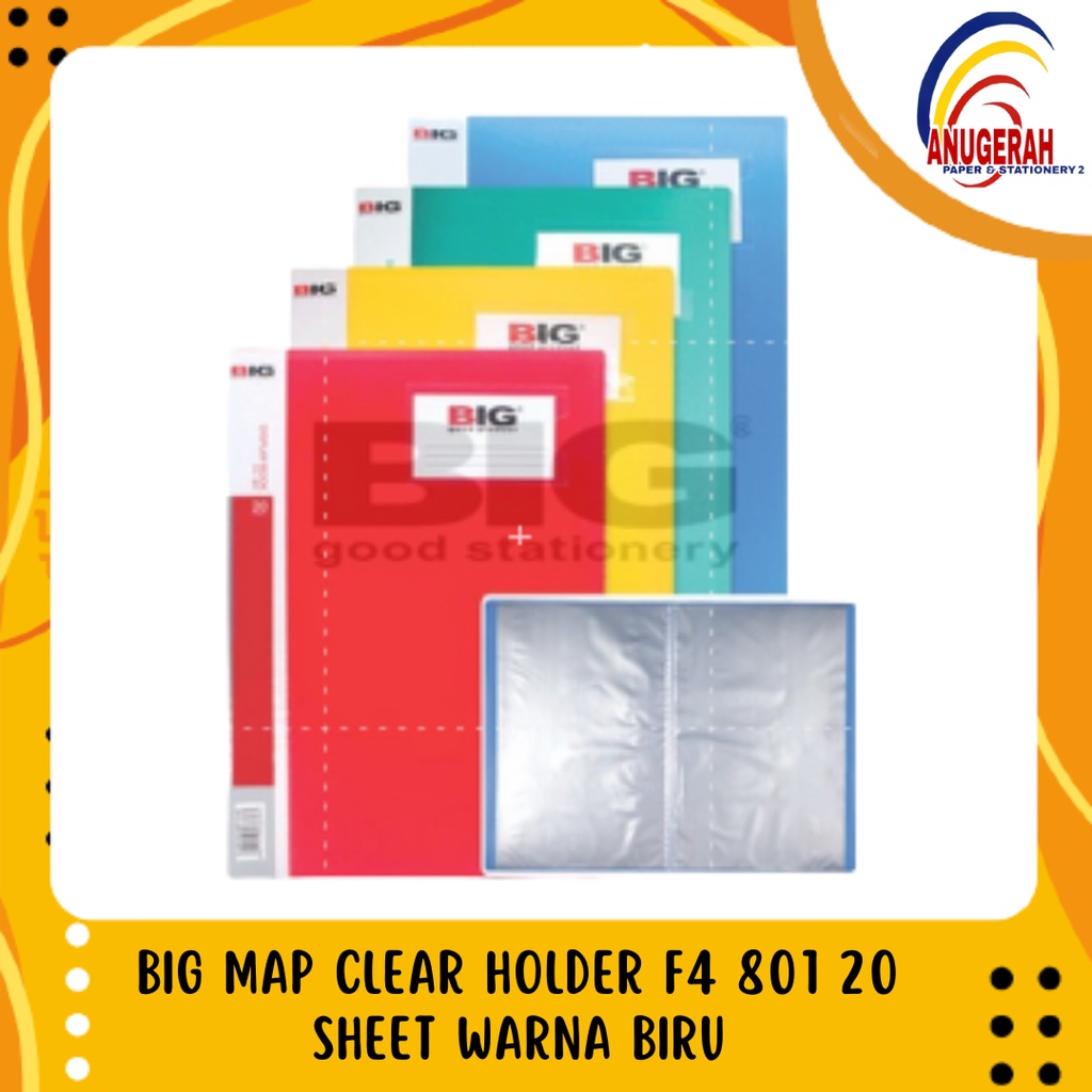 

BIG MAP CLEAR HOLDER F4 801 20 SHEET WARNA BIRU (PCS)