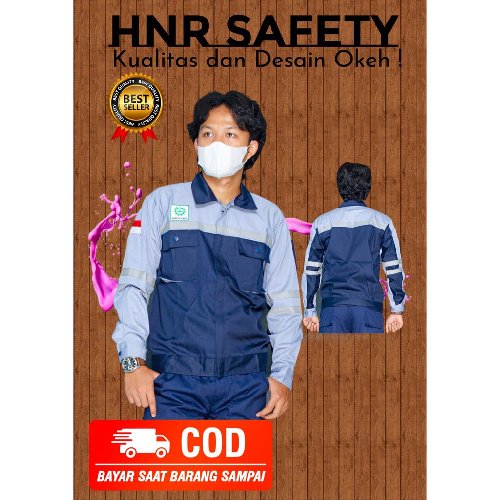 baju  wearpack/Kerja proyek APD/safety/proyek/K3 lengan panjang