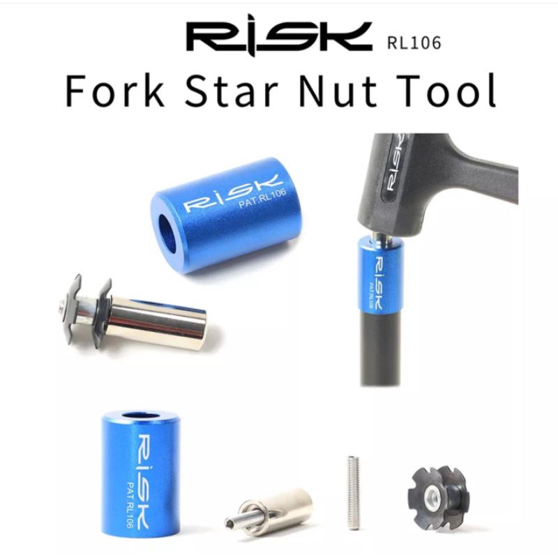 Risk Alat Pasang Star nut Fork Sepeda Kunci Headset Fork Star Nut Jangkar Sepeda