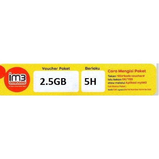 Voucher Indosat 2.5GB 5hari