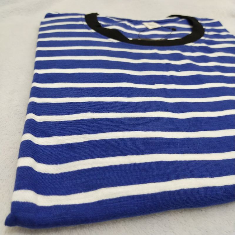 Kaos Stripe salur tangan pendek cowok dan cewek