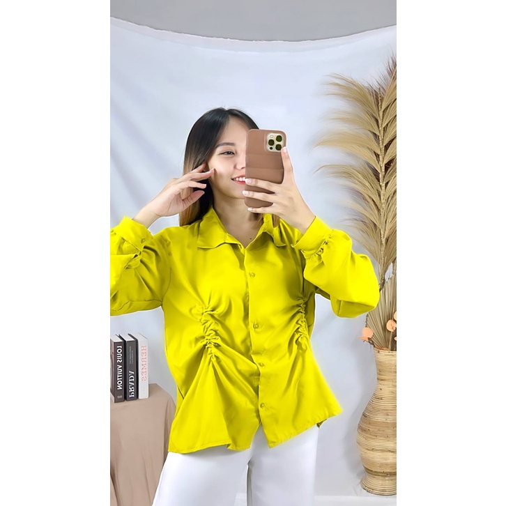 RX Fashion - SYIRIL SERIL TOP BLOUSE KEMEJA WANITA SERUT XXL / KEMEJA OVERSIZE NICAN / RYCIE SHIRT / KEMEJA SERUT VIRAL ATASAN BAJU WANITA - NN