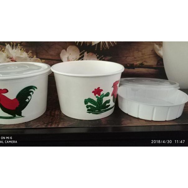 ✼*Paling Laris* paper bowl ayam 800ml (cup+sekat+lid) ✼