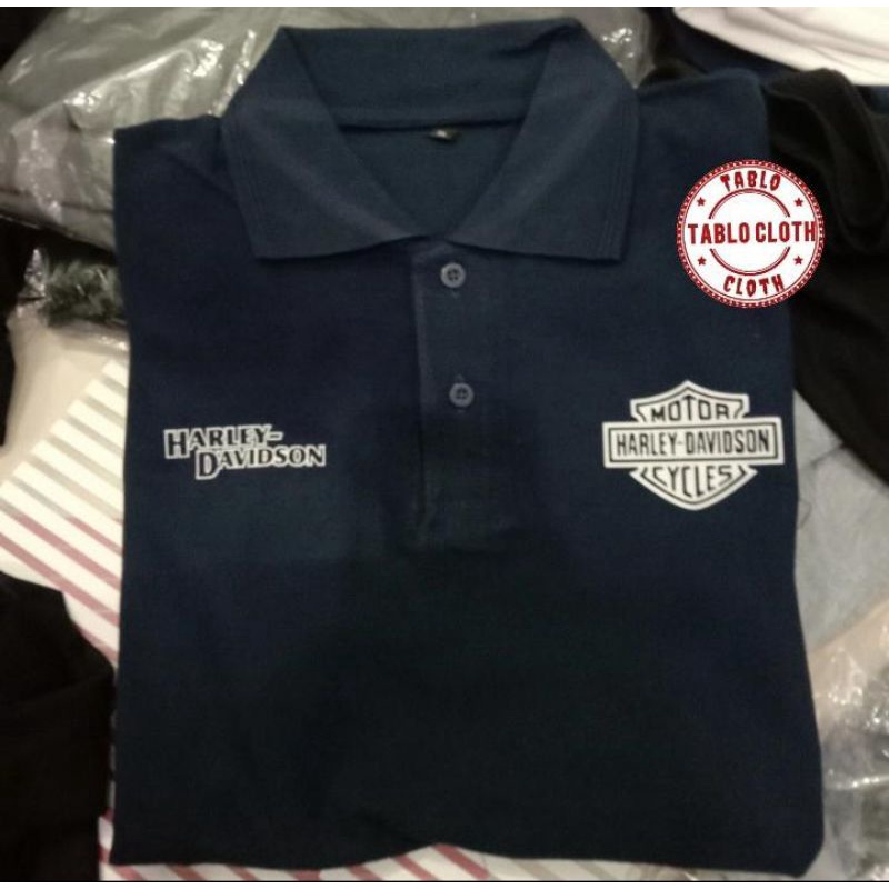 Kaos Polo Kerah T-shirt Harley Davidson Pria Wanita