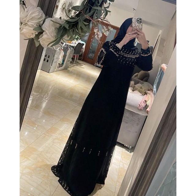 jeehan black siap kirim dress by @kaleela.id