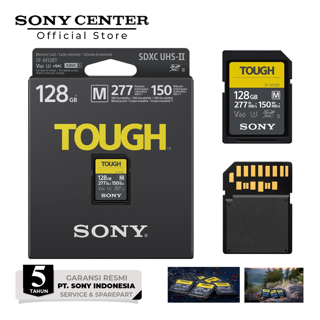 Карта памяти sony tough sdxc 128gb 277r 150w sf m128t t