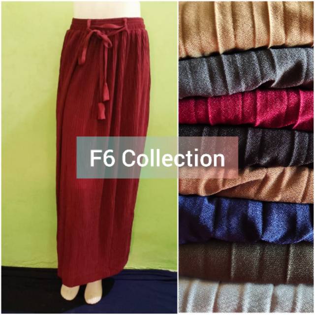 Rok Plisket Lidi Bahan Moscrepe Import