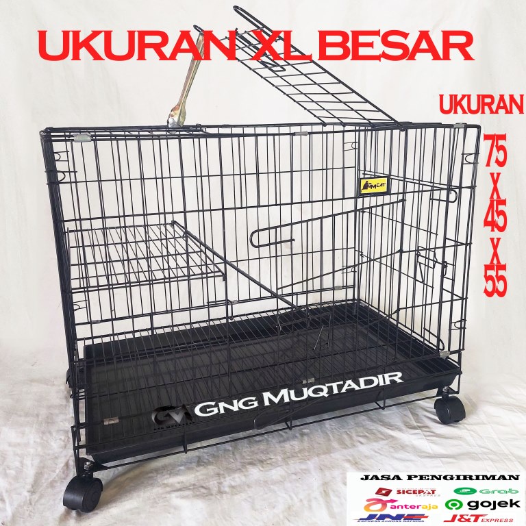 KANDANG KUCING TINGKAT BESAR SIZE XL UKURAN 75X45X55 BISA DI LIPAT/ KANDANG KUCING MEREK GM