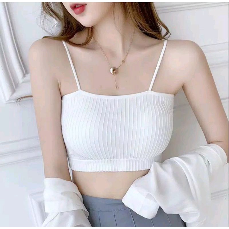 KEMBEN CROP IMPORT - KEMBEN PENDEK PLUS CUP - TANK TOP CROP TALI KECIL